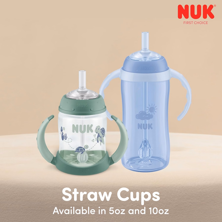 NUK Learner Cup Μαλακά ανταλλακτικά καλαμάκια σιλικόνης, συσκευασία των 4, χωρίς BPA, κατάλληλα για πλυντήριο πιάτων, συμβατά με NUK 10oz. Κύπελλο εκμάθησης με καλαμάκι: Υγεία & Νοικοκυριό