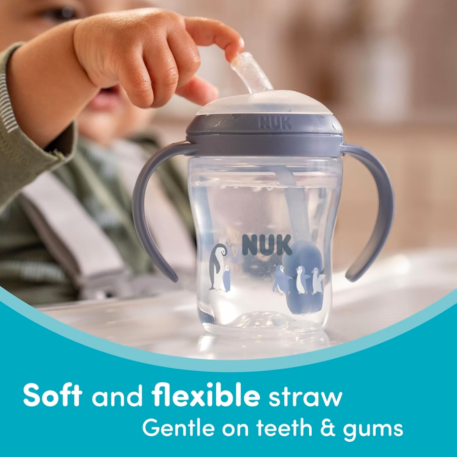 Κύπελλο NUK Perfect Match Learner με καλαμάκι, 5 oz, συσκευασία των 2 – Μαλακό καλαμάκι, λαβές εύκολης λαβής, χωρίς BPA, ανθεκτικό στις διαρροές, κύπελλο Transition Sippy: Προϊόντα γραφείου