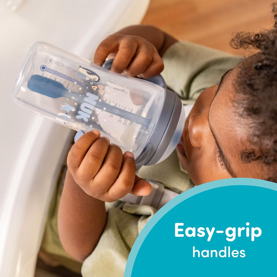 Κύπελλο NUK Perfect Match Learner με καλαμάκι, 5 oz, συσκευασία των 2 – Μαλακό καλαμάκι, λαβές εύκολης λαβής, χωρίς BPA, ανθεκτικό στις διαρροές, κύπελλο Transition Sippy: Προϊόντα γραφείου