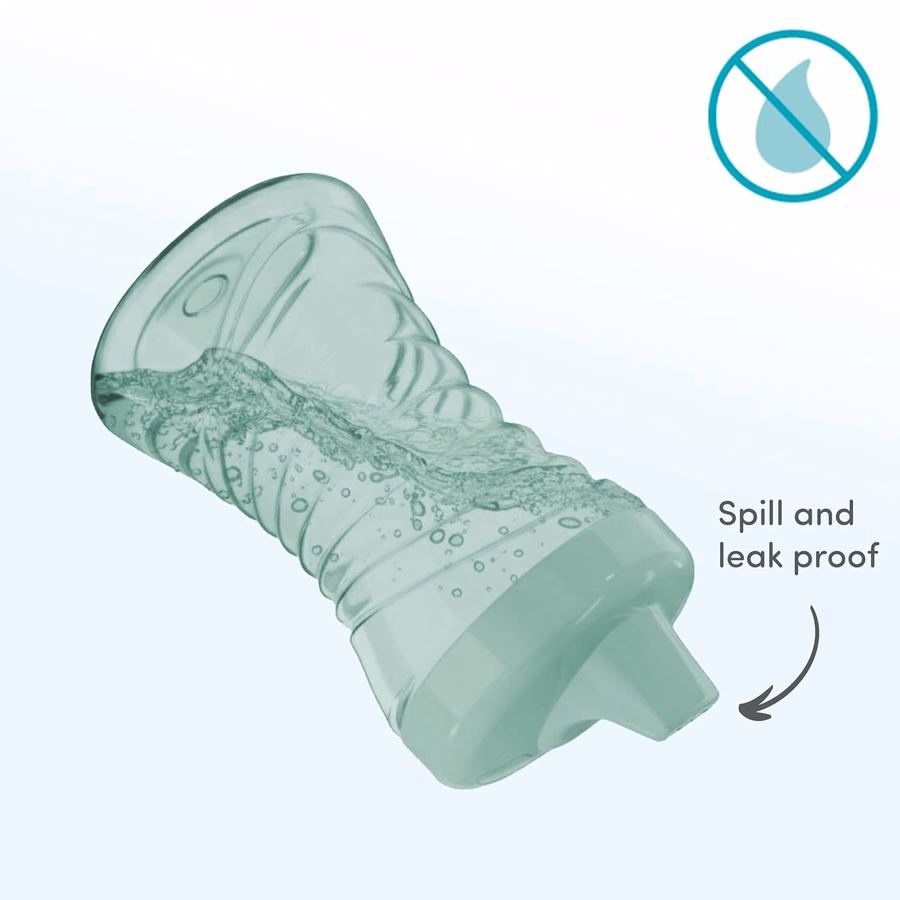 NUK First Choice Fun Grips Κύπελλο με Καλαμάκι 2.0, 10 oz. Ποτήρι με Λαβές, Αδιάβροχο Κύπελλο με Καλαμάκι, Συσκευασία των 3: Μωρό