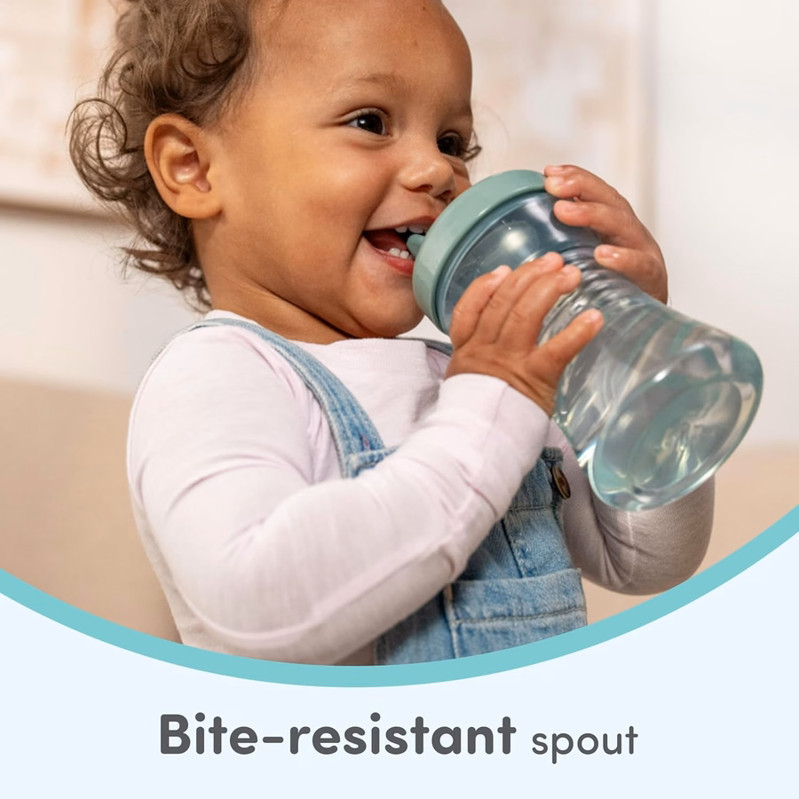 NUK First Choice Fun Grips Κύπελλο με Καλαμάκι 2.0, 10 oz. Ποτήρι με Λαβές, Αδιάβροχο Κύπελλο με Καλαμάκι, Συσκευασία των 3: Μωρό