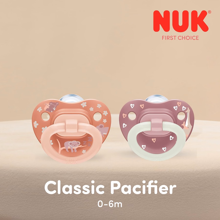NUK First Choice Classic Ορθοδοντική Πιπίλα για Νεογέννητα 0-6 Μηνών, Πορτοκαλί & Ροζ, Απαραίτητα για Νεογέννητα, Συσκευασία των 5 τεμαχίων: Υγεία & Οικιακό